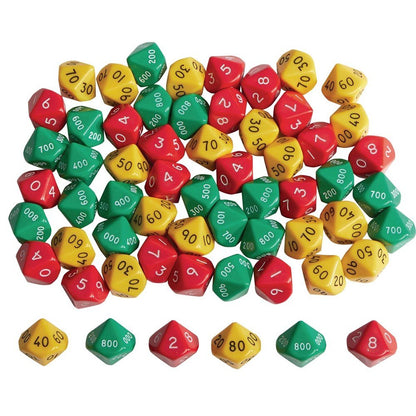 Hundreds Tens And Units Dice Pack Of 60 - ABC School Supplies