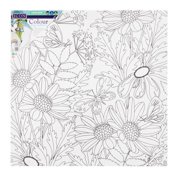 Icon 300X300mm Colour My Canvas - Daisy Flower - ABC School Supplies
