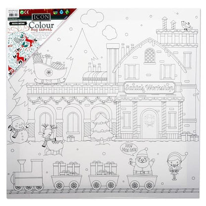 Icon 300X300mm Colour My Canvas Festive Edition - Santa's Workshop - ABC School Supplies