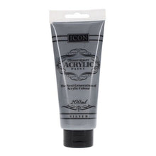 Icon Acrylic Paint 200Ml - Silver - ABC School Supplies