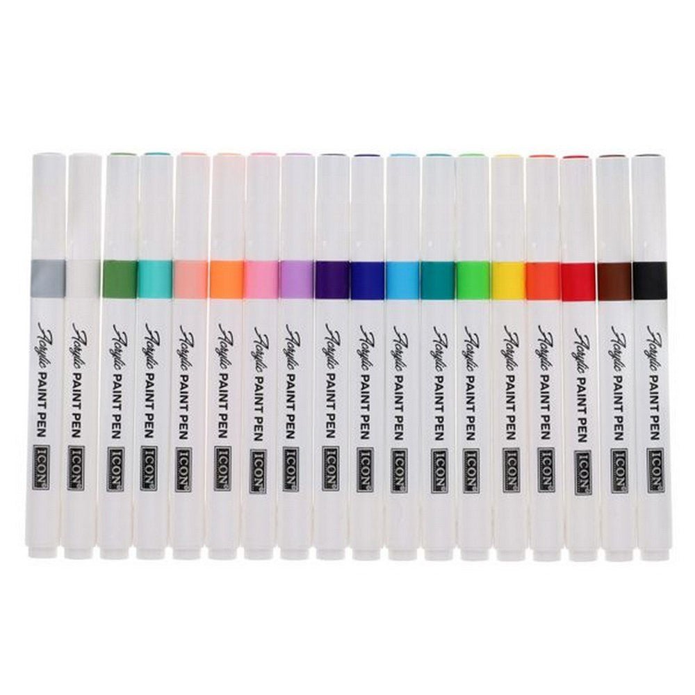 Icon Acrylic Paint Pens Pack Of 18 - ABC School Supplies