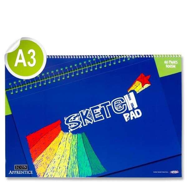 Icon Apprentice A3 60Pg 90Gsm Spiral Sketch Pad - ABC School Supplies