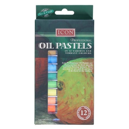 Icon Box 12 Professional Oil Pastels - ABC School Supplies