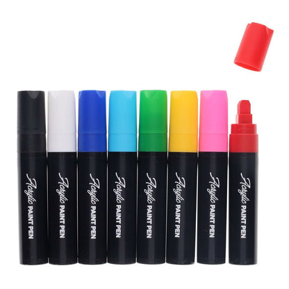Icon Chisel Tip Acrylic Paint Pens 15mm Pack of 8 - ABC School Supplies