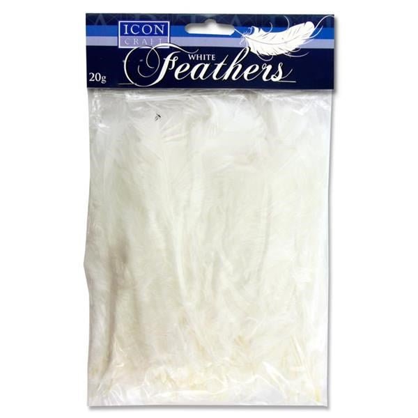 Icon Craft 20G Feathers - White - ABC School Supplies