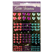 Icon Craft Pkt.120 Self Adhesive Gem Stones - Heart - ABC School Supplies