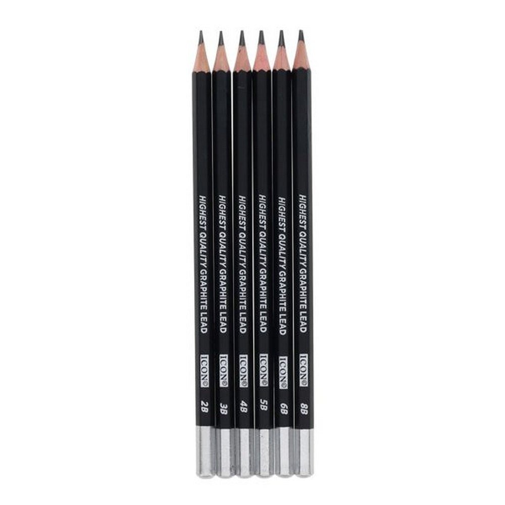 Icon Graphite Pencils Complete Set Of 6 - ABC School Supplies