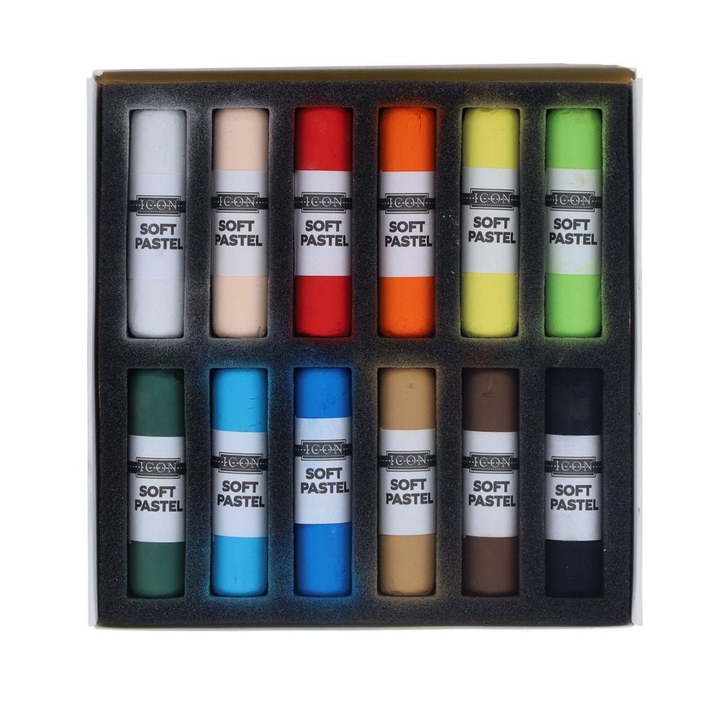 Icon Soft Pastels - Coloured Box of 12 - ABC School Supplies