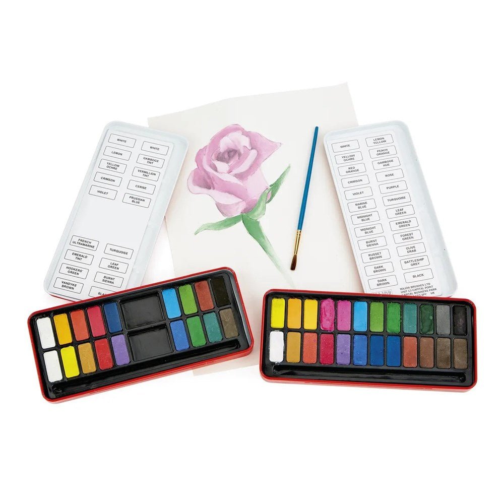 Icon Watercolour Tin - 18 Block - ABC School Supplies
