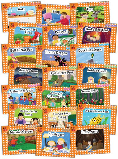 Jolly Phonics Decodable Readers Level 0 (Orange Level) Complete Set (Pack Of 21)