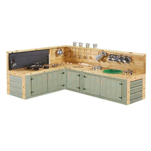 Cosy Country Green Corner Mud Kitchen Worktop (H)65Cm