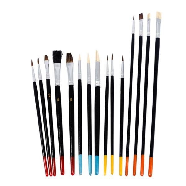 Jakar Watercolour & Oil Paint Brush Set Assorted Pack of 15 - ABC School Supplies