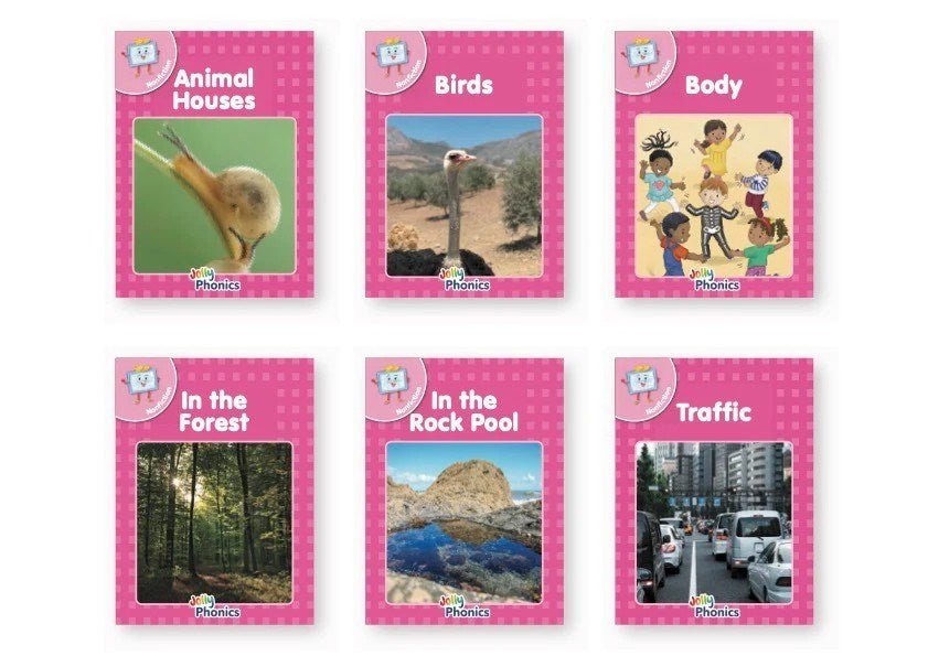 Jolly Phonics Decodable Readers Pink Level (Non - Fiction) Level 1 (Precursive letters) - ABC School Supplies