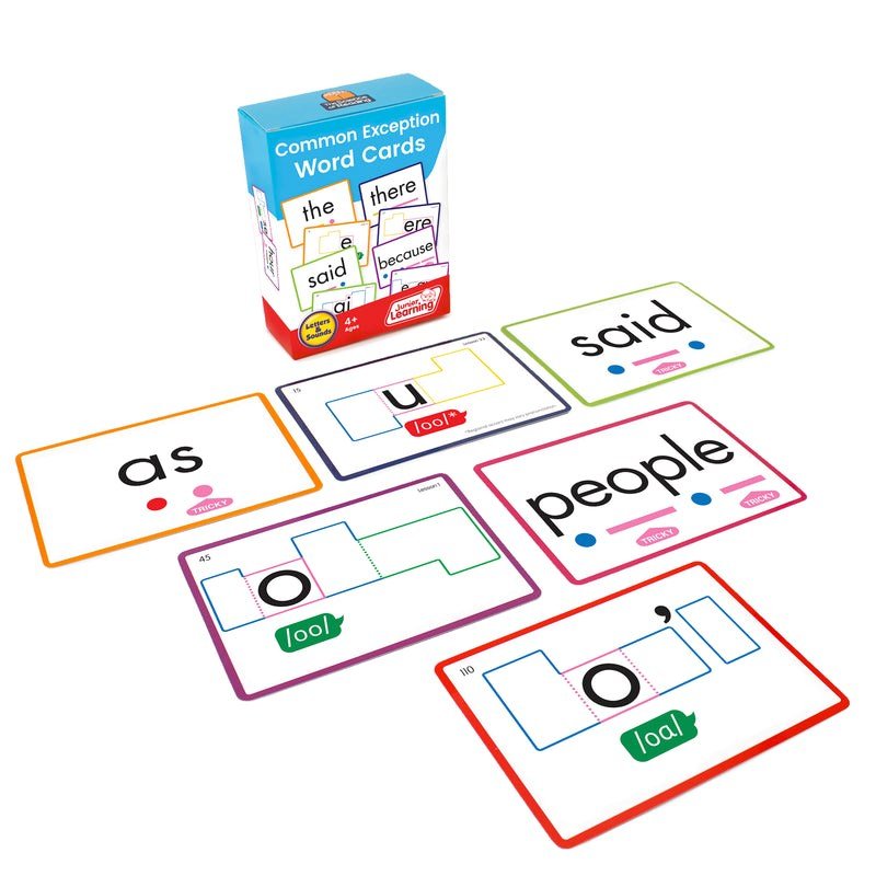 Junior Learning Common Exception Word Cards - ABC School Supplies