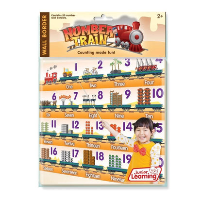 Junior Learning Number Train Wall Border - ABC School Supplies