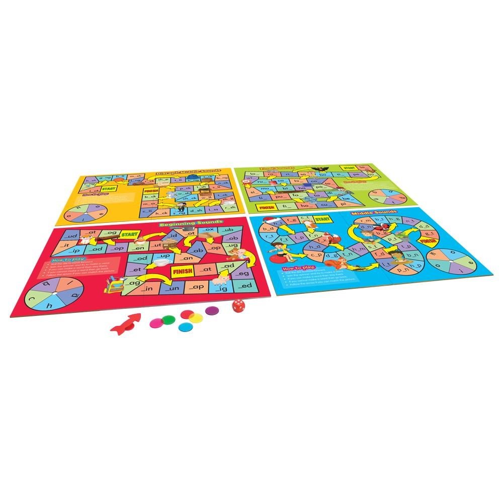 Junior Learning Phonics Board Games Set of 4 - ABC School Supplies