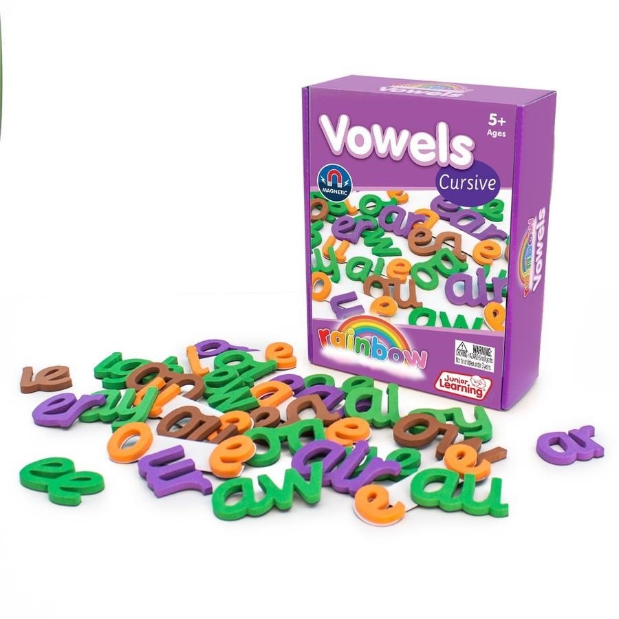 Junior Learning Rainbow Vowels - Cursive - ABC School Supplies