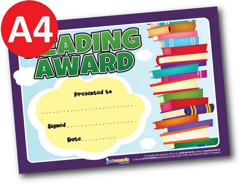 **Just Rewards Certificates Jumbo Reading Award - ABC School Supplies