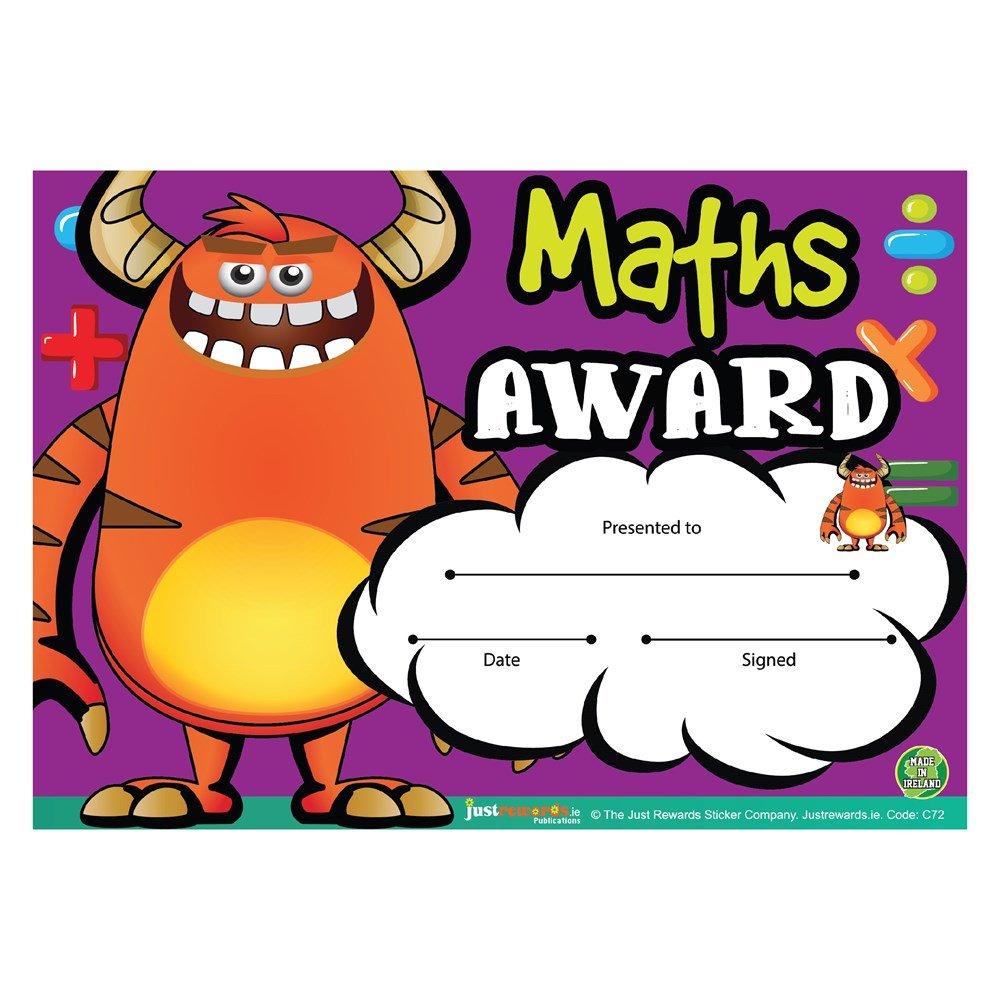 **Just Rewards Certificates Maths Award - ABC School Supplies