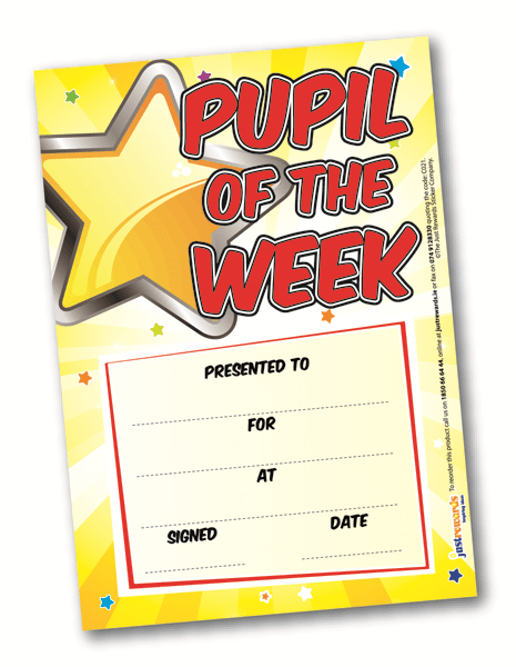 Just Rewards Certificates Pupil Of The Week Award - ABC School Supplies