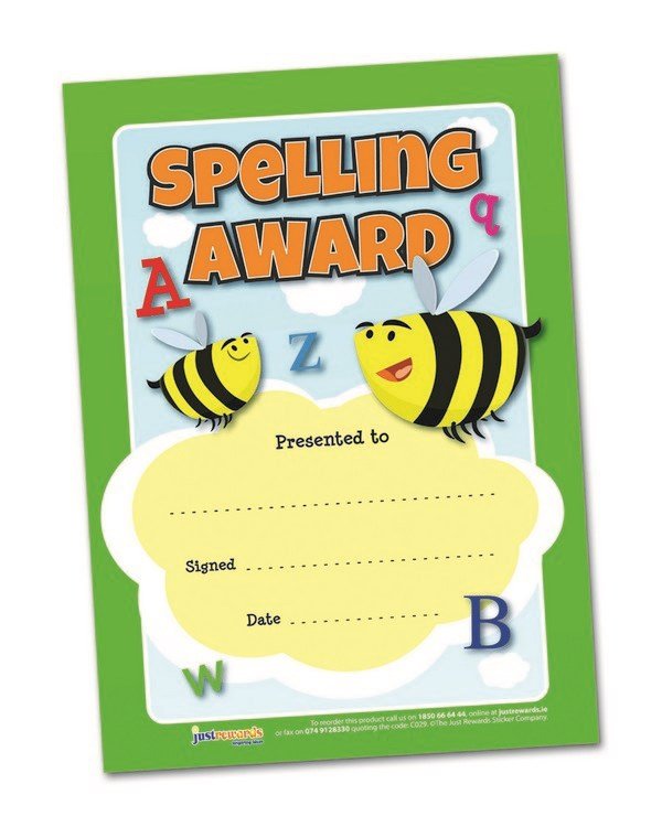 **Just Rewards Certificates Spelling Award - ABC School Supplies
