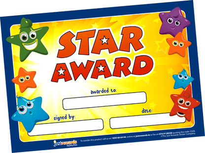 Just Rewards Certificates Star Award - ABC School Supplies