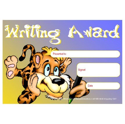 **Just Rewards Certificates Writing Award - ABC School Supplies