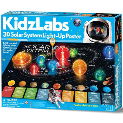 KidzLabs - 3D Solar System Light - Up Poster - ABC School Supplies