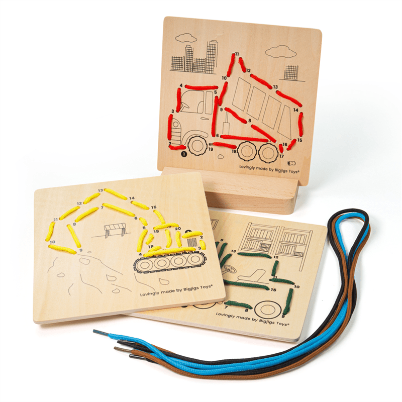 Lacing By Numbers - Construction - ABC School Supplies