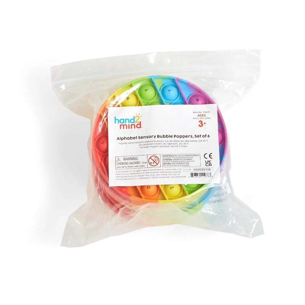 Learning Resources Alphabet Sensory Bubble Poppers,Set Of 6 - ABC School Supplies