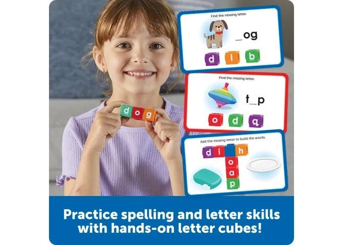 Learning Resources AlphaLink Cubes Spelling Activity Set - ABC School Supplies