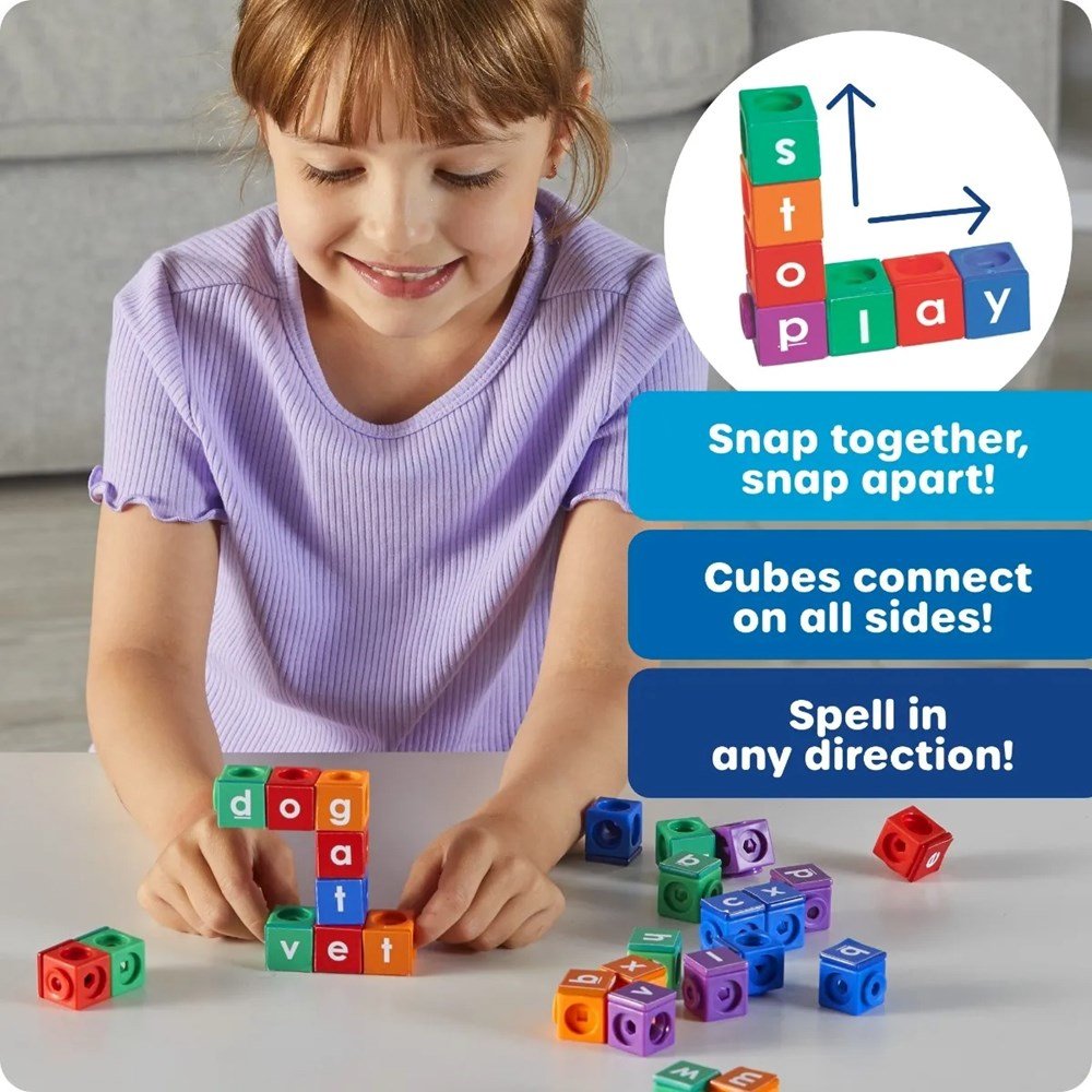 Learning Resources AlphaLink Cubes Spelling Activity Set - ABC School Supplies