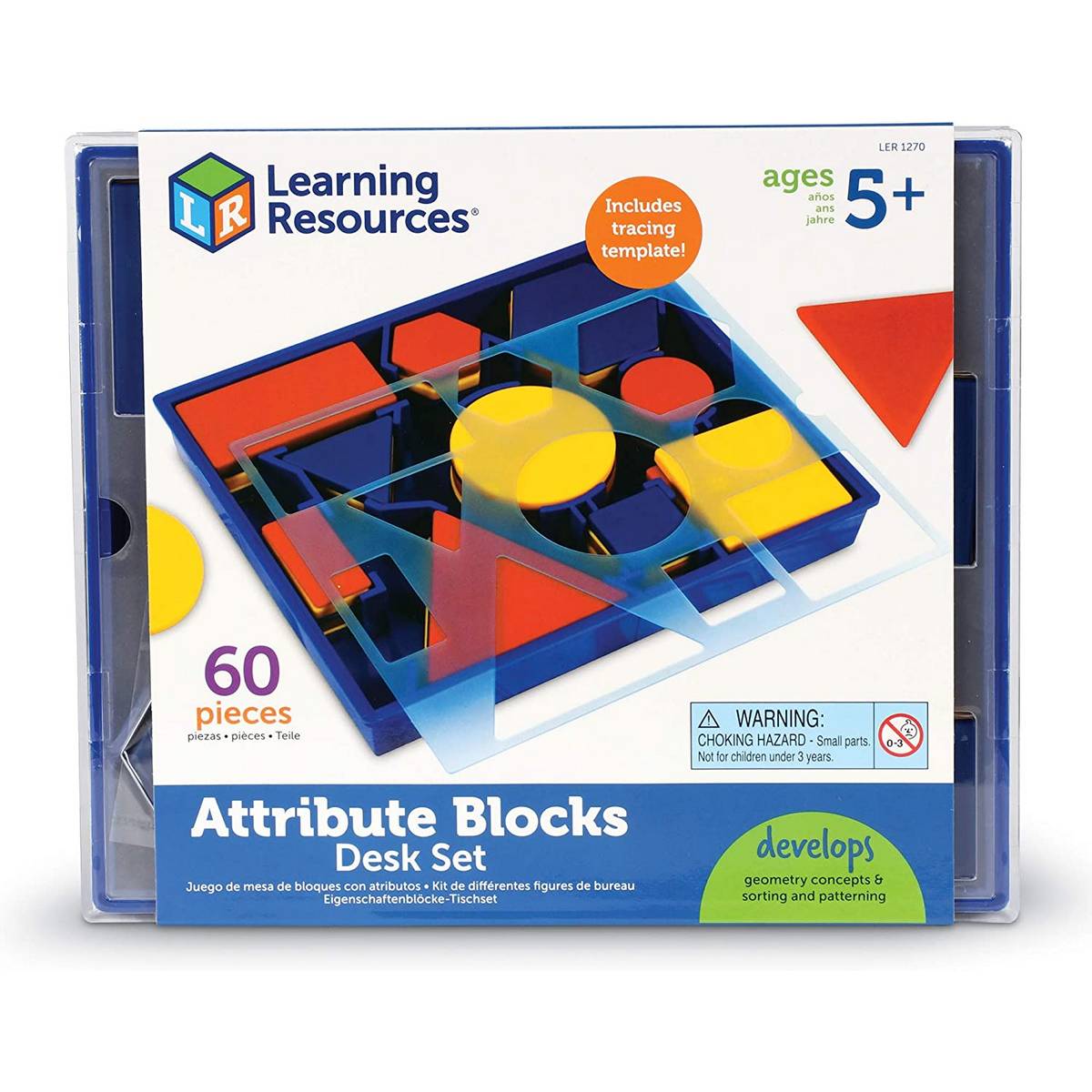 Learning Resources Attribute Blocks 2D Shapes Desk Set - ABC School Supplies