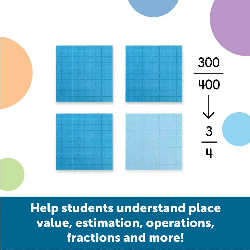 Learning Resources Base Ten Flats Plastic (Set Of 10) - ABC School Supplies