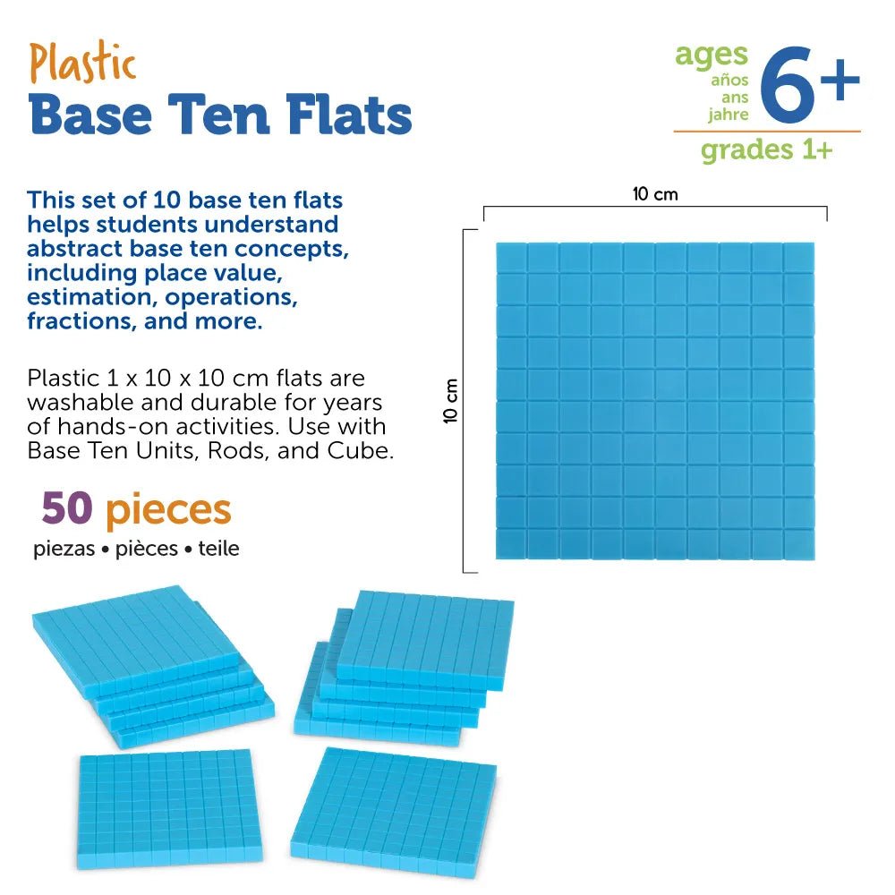 Learning Resources Base Ten Flats Plastic (Set Of 10) - ABC School Supplies