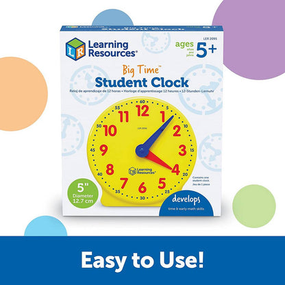 Learning Resources Big Time® Learning Clocks® Student Clock - ABC School Supplies