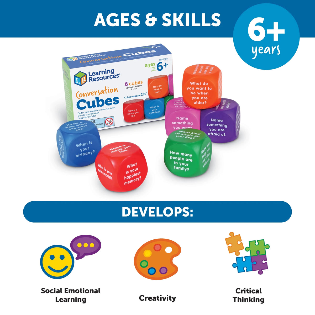Learning Resources Conversation Cubes - ABC School Supplies