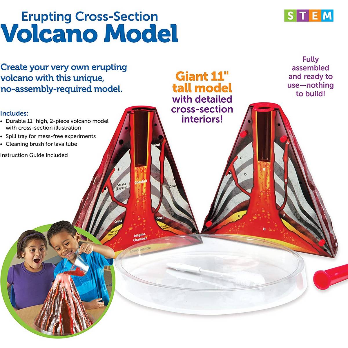 Learning Resources Erupting Crosssection Volcano Model - ABC School Supplies