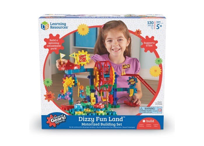 Learning Resources Gears! Gears! Gears!® Dizzy Fun Land™ Motorized Building Set - ABC School Supplies