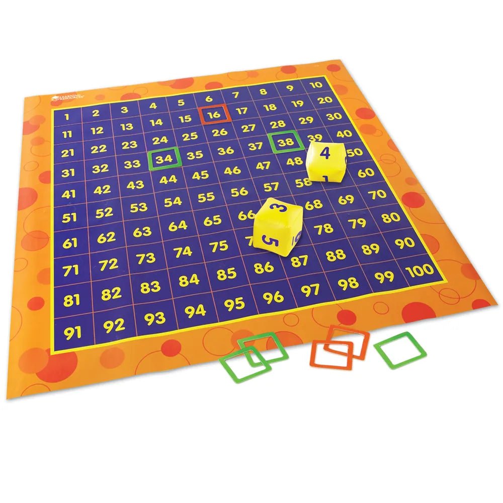 Learning Resources Hip Hoppin' Hundred Mat™ Hundreds Activity Mat - ABC School Supplies