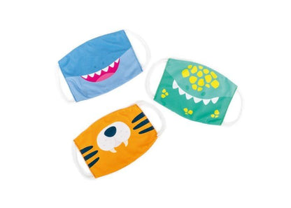 Learning Resources Kids Face Mask Set (3 Pack) Dinosaur, Tiger, Shark - ABC School Supplies