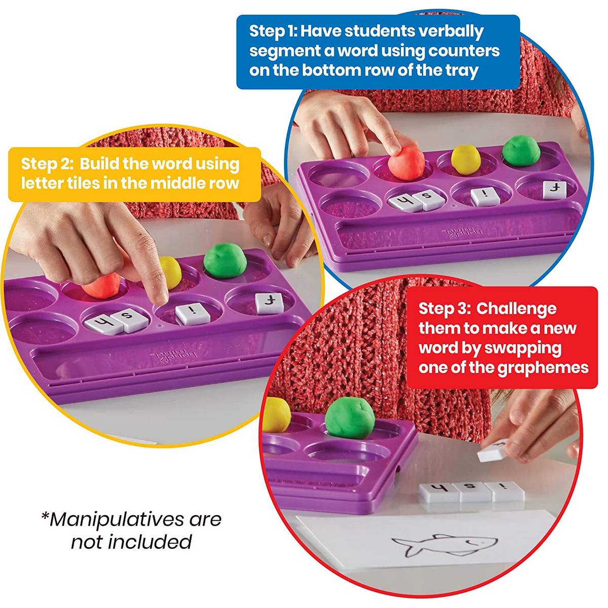 Learning Resources Little Hands At Work® Sound Segmenting Trays (Set Of 6)  - ABC School Supplies