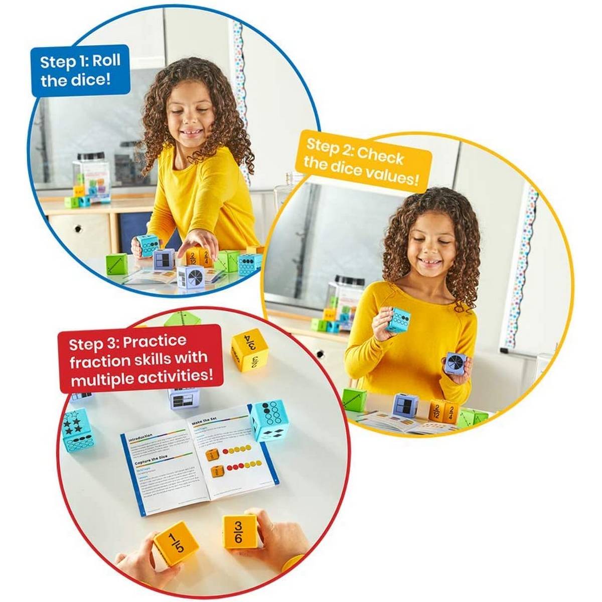 Learning Resources Multiple Representation Fractions Dice, Set Of 16 - ABC School Supplies