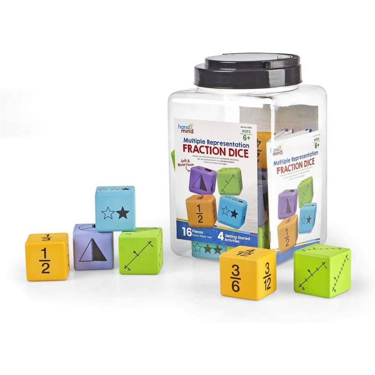 Learning Resources Multiple Representation Fractions Dice, Set Of 16 - ABC School Supplies