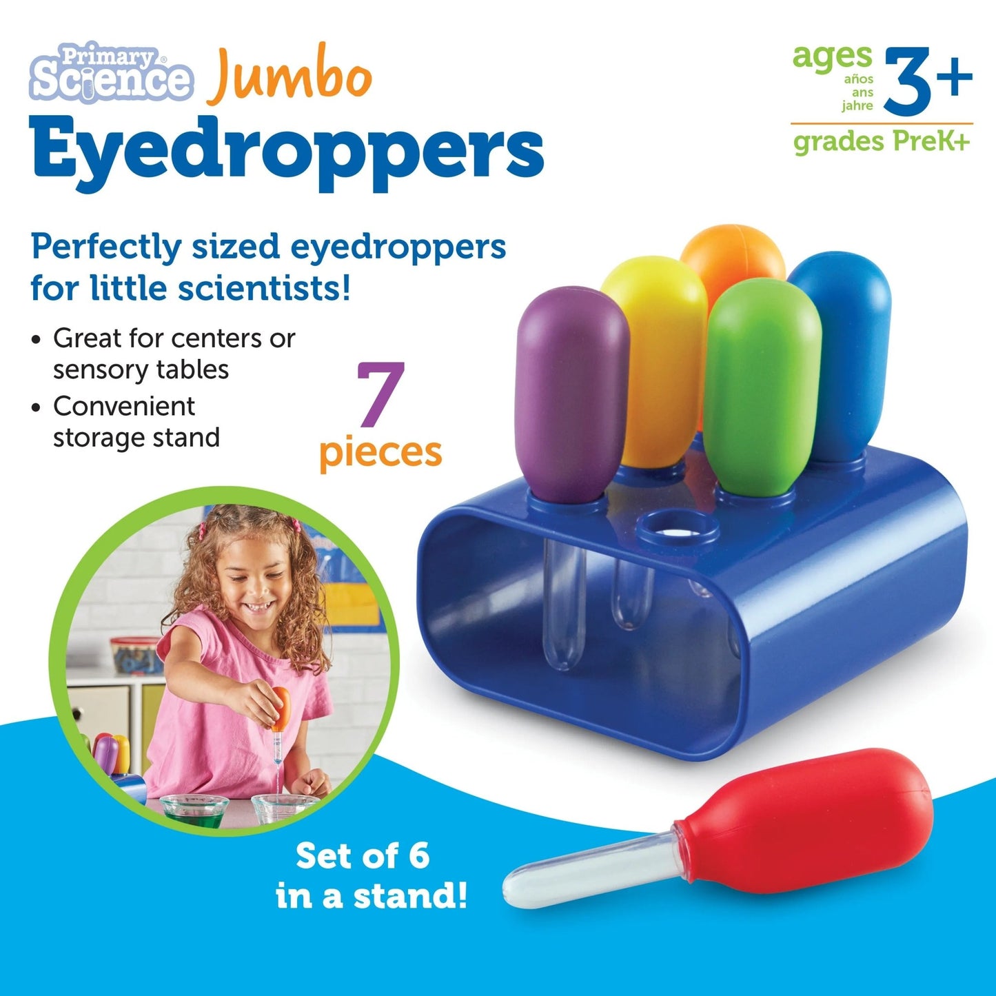 Learning Resources Primary Science® Jumbo Eyedroppers With Stand - ABC School Supplies