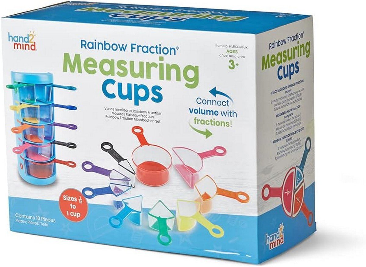 Learning Resources Rainbow Fraction® Measuring Cups (Set Of 9) - ABC School Supplies