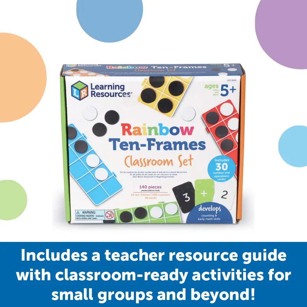Learning Resources Rainbow Ten Frames Classroom Set - ABC School Supplies