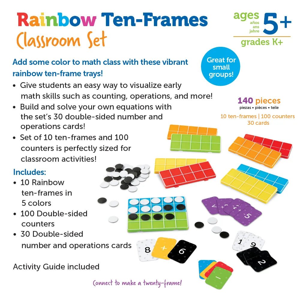 Learning Resources Rainbow Ten Frames Classroom Set - ABC School Supplies