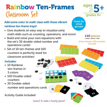 Learning Resources Rainbow Ten Frames Classroom Set - ABC School Supplies