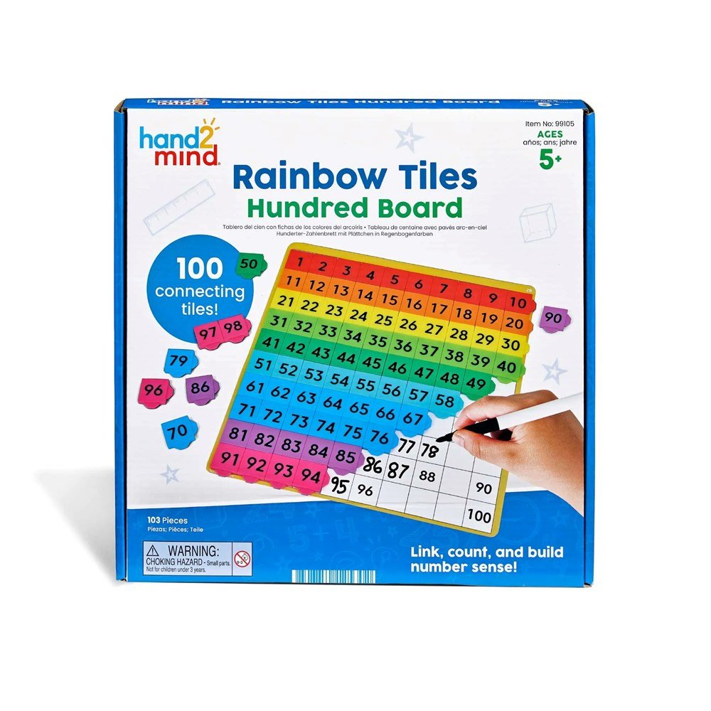 Learning Resources Rainbow Tiles Hundred Board - ABC School Supplies